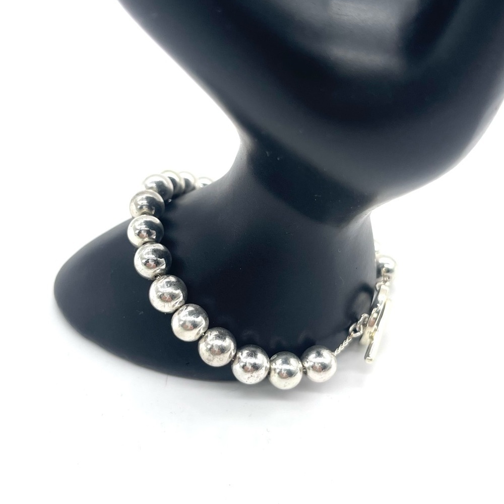 Chaps Elegant Silver Tone Balls Bracelet